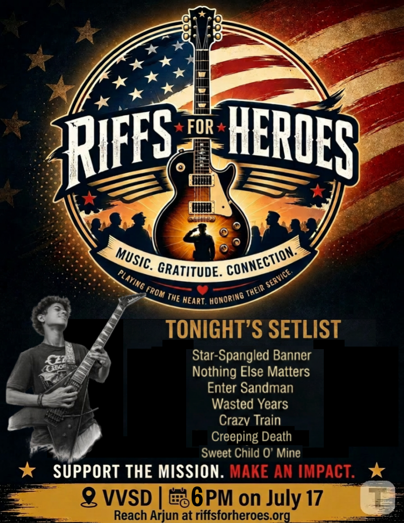 Riffs for Heroes VVSD July 17 Comedy Contest Intro Flyer